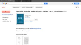 
                            3. Denkmäler deutscher poesie und prosa aus dem VIII.-XII. jahrhundert
