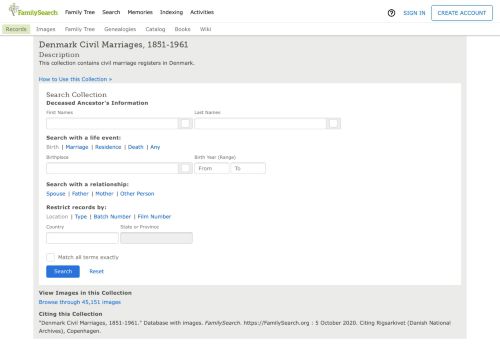 
                            11. Denmark Civil Marriages, 1851-1961 — FamilySearch.org