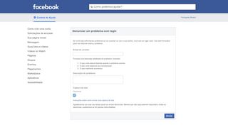 
                            6. Denunciar um problema com login | Facebook