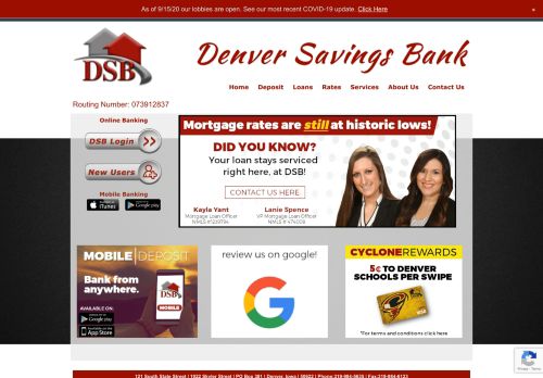 
                            9. Denver Savings Bank