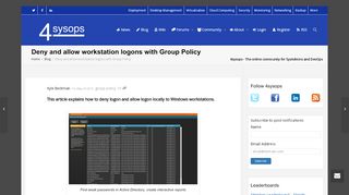 
                            3. Deny and allow workstation logons with Group Policy – 4sysops