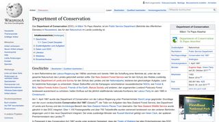 
                            11. Department of Conservation – Wikipedia