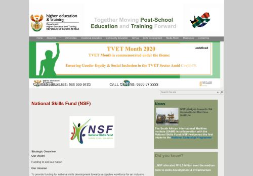 
                            12. Department of Higher Education and Training - NSF