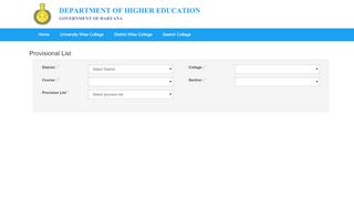 
                            2. Department of Higher Education Government of Haryana Toggle ...