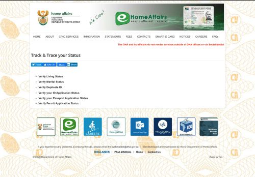 
                            9. Department of Home Affairs - Track & Trace your Status