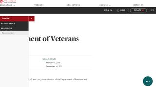 
                            12. Department of Veterans Affairs | The Canadian Encyclopedia