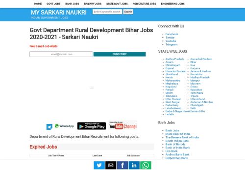 
                            11. Department Rural Development Bihar Recruitment 2019-2020 rdd.bih ...