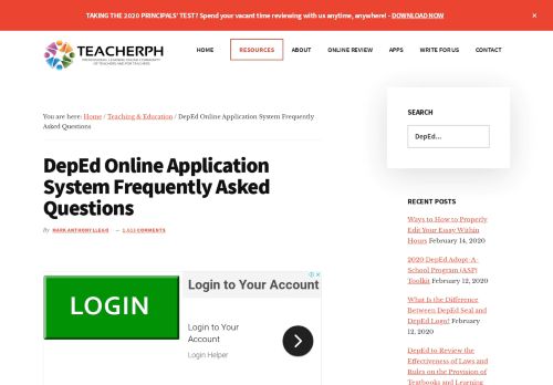 
                            4. DepEd Online Application System FAQs - TeacherPH
