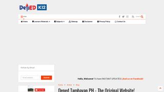 
                            11. Deped Tambayan PH - The Original Website! | DepedKto12: Grade 1 ...