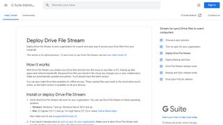 
                            8. Deploy Drive File Stream - G Suite Admin Help - Google Support