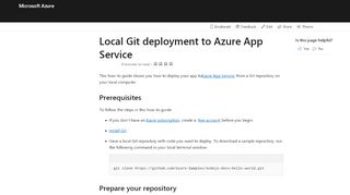 
                            4. Deploy from local Git repo - Azure App Service | Microsoft Docs