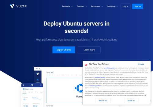 
                            2. Deploy Ubuntu SSD Cloud Server - Vultr.com
