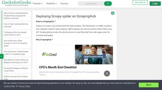 
                            6. Deploying Scrapy spider on ScrapingHub - GeeksforGeeks