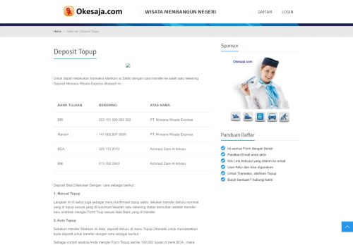 
                            7. Deposit Topup - Okesaja.com