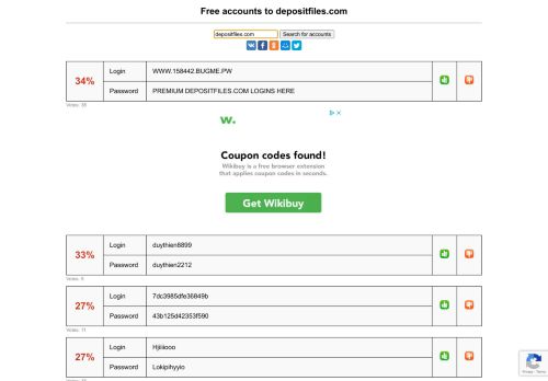 
                            9. depositfiles.com - free accounts, logins and passwords