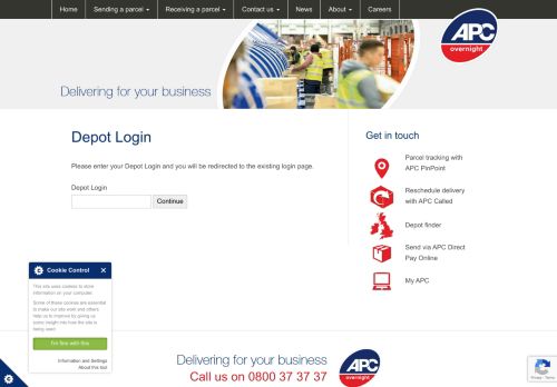 
                            11. Depot Login - APC Overnight - Nationwide next day delivery