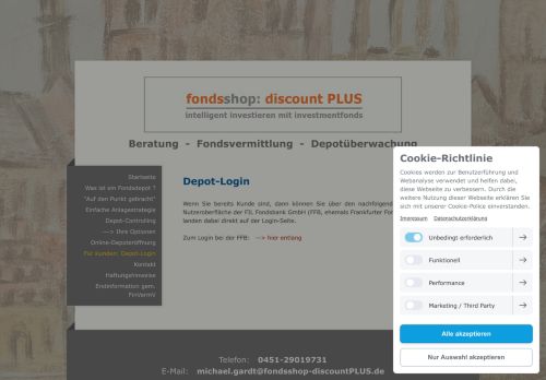 
                            11. Depot-Login - fondsshop: discount PLUS