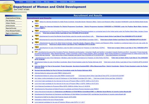 
                            9. Dept. of Women & Child Development: - Delhi