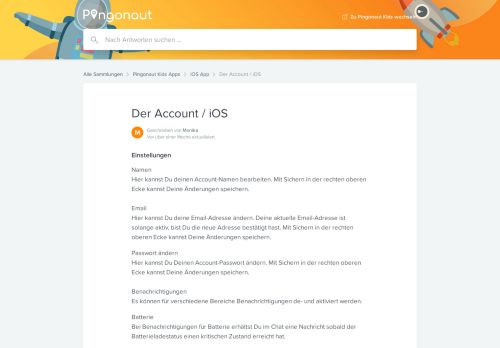 
                            5. Der Account / iOS | Lokato Kidswatch Hilfebereich