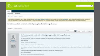 
                            1. Der Aktivierungs-Code wurde nicht vollständig eingegeben. Der ...