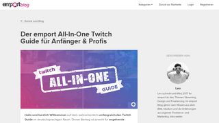 
                            12. Der All-In-One Twitch Guide für Twitch Anfänger & Profis - emport