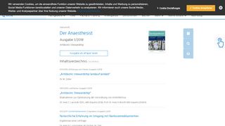 
                            6. Der Anaesthesist 1/2018 | springermedizin.de