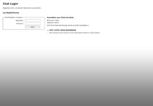 
                            10. Der Chat von webdesign.weisshart.de - Login