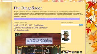 
                            4. Der Dingefinder: Noch bis 23. 12 2017.: Fredelsloher ...
