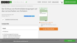 
                            10. Der Einfluss von Kontrollüberzeugungen auf das Lernverhalten von ...