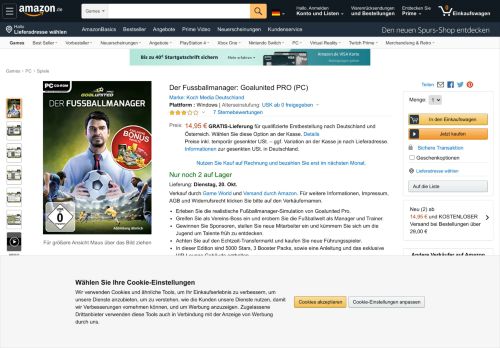 
                            10. Der Fussballmanager: Goalunited PRO (PC): Amazon.de: Games