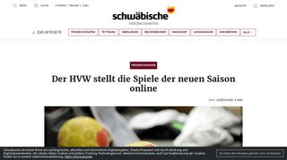 
                            12. Der HVW stellt die Spiele der neuen ...