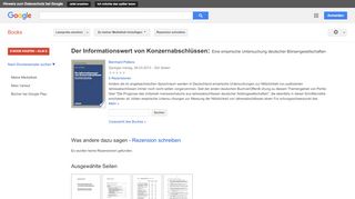 
                            11. Der Informationswert von Konzernabschlüssen: Eine empirische ... - Google Books-Ergebnisseite