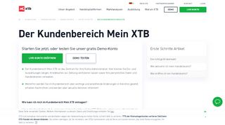 
                            3. Der Kundenbereich Mein XTB | XTB