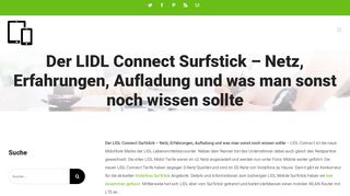 
                            12. Der LIDL Connect Surfstick – Netz, Erfahrungen, Aufladung und was ...