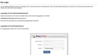 
                            2. Der Login - KeyHelp Knowledge Base