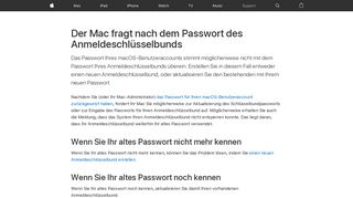 
                            5. Der Mac fragt nach dem Passwort des Anmeldeschlüsselbunds ...