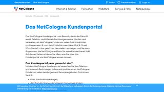 
                            2. Der NetCologne Onlineservice