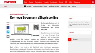 
                            12. Der neue Straumann eShop ist online - ZWP online - das ...