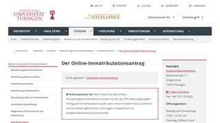 
                            5. Der Online-Immatrikulationsantrag - Universität Tübingen