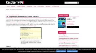 
                            4. Der Raspberry Pi als Minecraft-Server - Page: 1.2 - Seite 2 ...