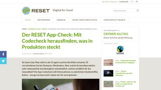 
                            13. Der RESET App-Check: Mit Codecheck herausfinden, was in ...