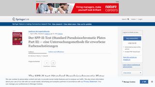 
                            5. Der SPP-II-Test (Standard Pseudoisochromatic Plates Part II) — eine ...