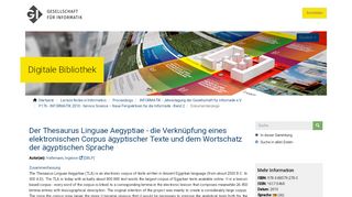 
                            12. Der Thesaurus Linguae Aegyptiae - die Verknüpfung eines ... - GI-DL