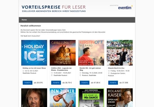 
                            6. Der Ticketshop der OSTSEE ZEITUNG — Tickets mit AboPlus-Rabatt