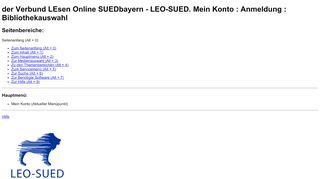 
                            12. der Verbund LEsen Online SUEDbayern - LEO-SUED. My Account ...
