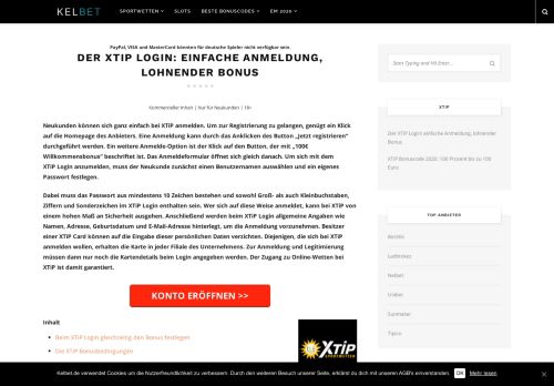 
                            3. Der XTiP Login: einfache Anmeldung, lohnender Bonus - Kelbet.de