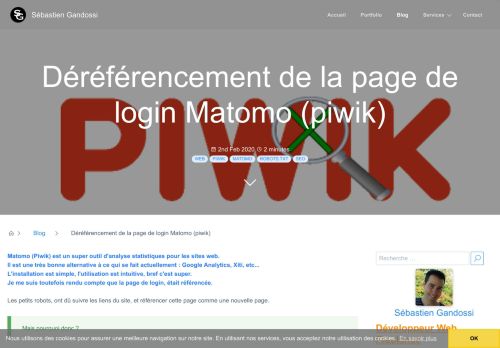 
                            11. Déréférencement de la page de login Matomo (piwik) | Sébastien ...