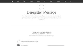 
                            11. Deregister and Turn Off iMessage - Apple Support