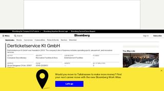 
                            12. Derticketservice Kt GmbH: Company Profile - Bloomberg