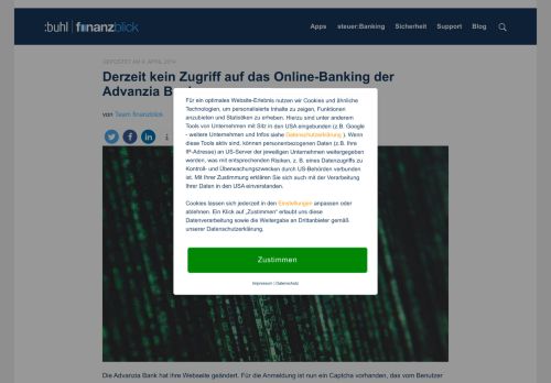 
                            6. Derzeit kein Zugriff auf das Online-Banking der Advanzia Bank - Buhl